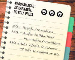 Não perca a programação de carnaval do Bola.